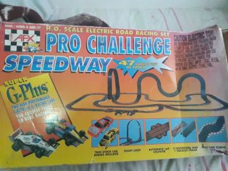 Vintage Afx Pro Challenge Speedway 47ft Track Set Slot Car 9929 Tomy 1997