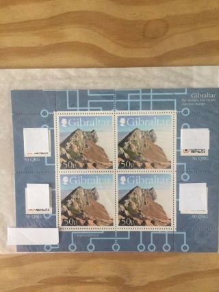 Rare 2018 Gibraltar Stamp Sheet £2 200 Qrg Cryptocurrency Never Hinged