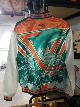 Vintage 90s Miami Dolphins Satin Jacket Medium Chalk Line