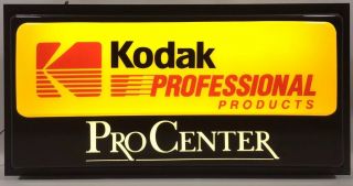 Vintage Kodak Light Up Sign Pro Center Illuminated Professional Products 2 Sided