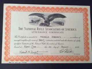 Vintage 1944 National Rifle Association (NRA) Certificates WWII Woman Homefront 2