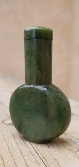 Antique Chinese Jade Snuff Bottle Hand Carved 19th C. 2