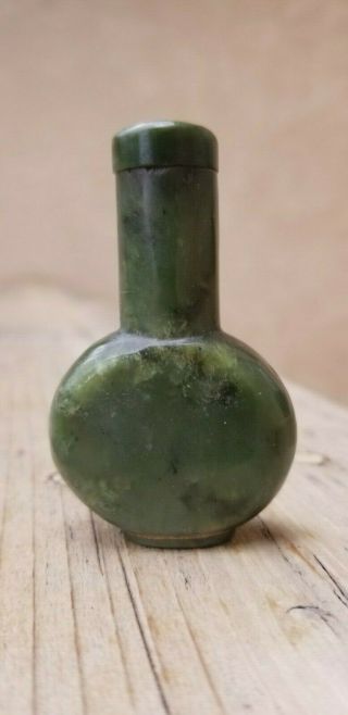 Antique Chinese Jade Snuff Bottle Hand Carved 19th C. 4