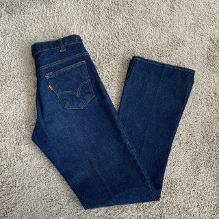 Vintage 60s 70s Levi’s Big E Orange Tab Denim Bell Bottom Jeans 33x35