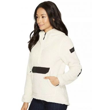 The North Face Womens Campshire Fleece Pullover Hoodie - Vintage White / Black - L