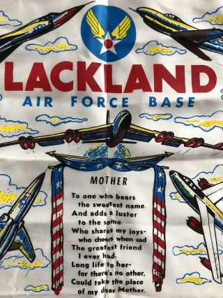 Vintage Military Pillow Sham Cover Lackland Air Force Base San Antonio TX 2