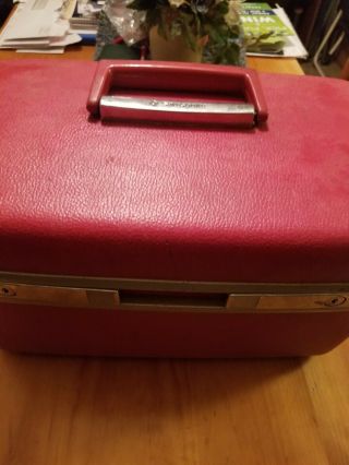 Vintage Samsonite Pink Make - up Case / Train Case 2