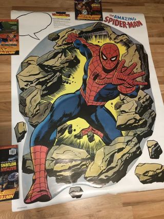 Rare Vintage Hero Wallbusters The Spider - Man Poster 1977