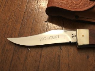 Vintage Case XX PRO - LOCK I 7 Dot 1983 Rosewood Lockback Knife And Sheath 3