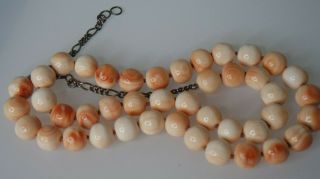 Reserved Vintage Natural Conch Shell Large Bead Necklace 130 Gr