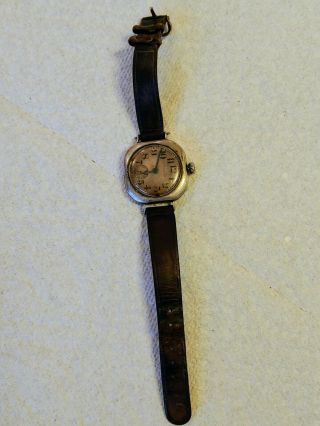 Antique 1917 Sterling Silver Wwi Military Elgin Trench Watch Running