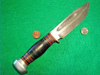 Vtg Sheath Hunt Blade REMINGTON H35 Antique Knife 1 Old Orig,  1 leather case 2