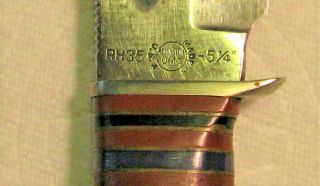 Vtg Sheath Hunt Blade REMINGTON H35 Antique Knife 1 Old Orig,  1 leather case 3