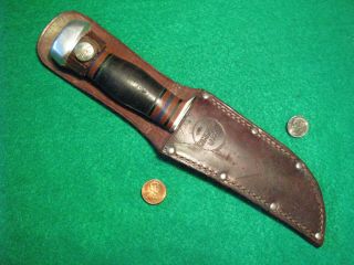 Vtg Sheath Hunt Blade REMINGTON H35 Antique Knife 1 Old Orig,  1 leather case 4