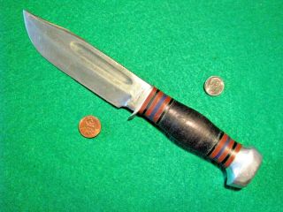 Vtg Sheath Hunt Blade REMINGTON H35 Antique Knife 1 Old Orig,  1 leather case 5