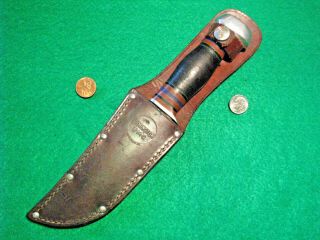 Vtg Sheath Hunt Blade REMINGTON H35 Antique Knife 1 Old Orig,  1 leather case 6