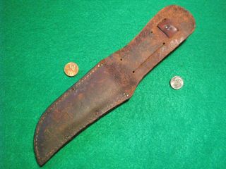 Vtg Sheath Hunt Blade REMINGTON H35 Antique Knife 1 Old Orig,  1 leather case 9