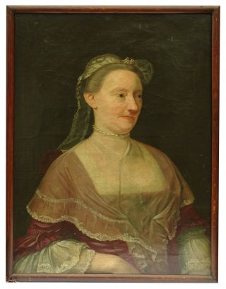 19th C.  Antique English School Portrait Oil Painting On Canvas Nobility