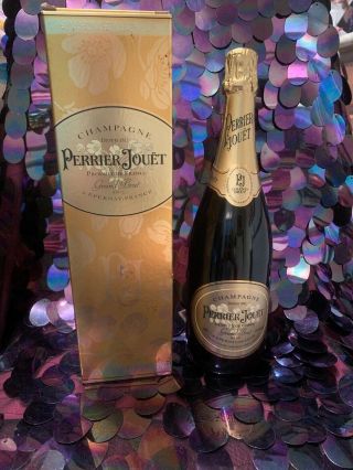 Vtg - Perrier Jouet Champagne Full Bottle With Box -
