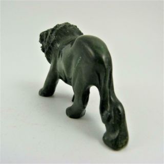 19th CENTURY CHINESE CARVED GREEN HARDSTONE FIGURE OF A LION 5