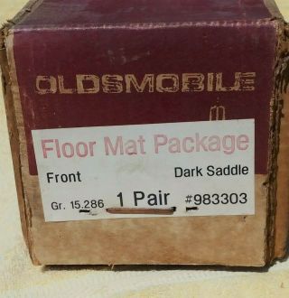 Floor Mat Set Oldsmobile Rubber Gm 983303 Dark Saddle Front Vintage Nos