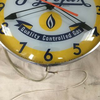 Vintage Pyrofax Gas Advertising Clock / Gas Oil / Soda / Not Pam / Glass Face 2