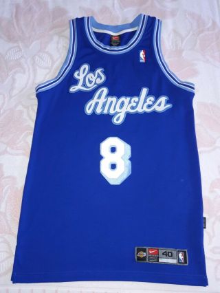 Rare Size M 40 Nike Hwc 8 Kobe Bryant Blue Jersey Dri Los Angeles Lakers Retro