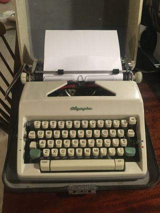Vintage Olympia Sm9 Portable Typewriter & Case -