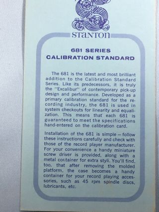 Vintage Stanton 681EE calibrated pickup and stylus 4