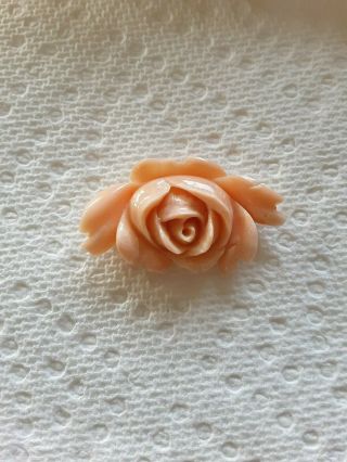 Vintage Hand Carved Natual Ocean Coral Rose,  Or Flower