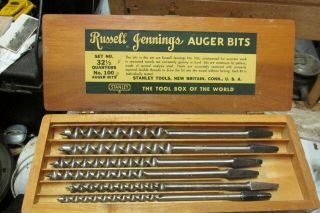 Vintage Russell Jennings Auger Bits Stanley Set No.  32 1/2