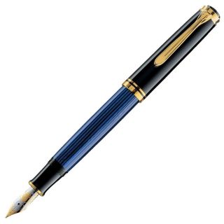 Rare Pelikan M800 Blue Black Fountain Pen with Italic Broad IB 18K Nib - w/ BOX 5