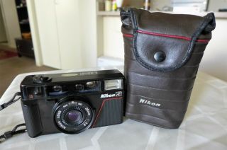 Nikon L35 Af Film Camera 35mm 2.  8 With Strap Case Vintage