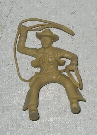 Marx 1951 Roy Rogers Mineral City 60mm Vinyl Mounted Cowboy With Intact Lasso