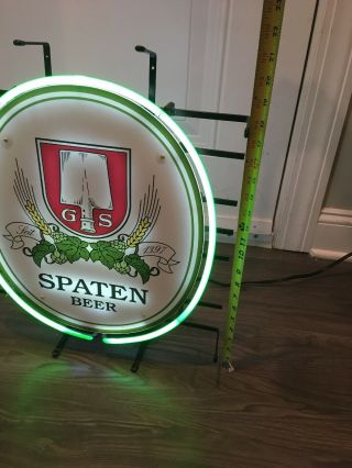 Vintage Oval Spaten Beer Neon Sign 21” X 18” RARE 11