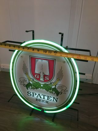 Vintage Oval Spaten Beer Neon Sign 21” X 18” RARE 12