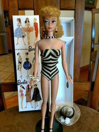 Vintage Barbie Doll 5 Ponytail With Very Rare Sandy Blonde Hair