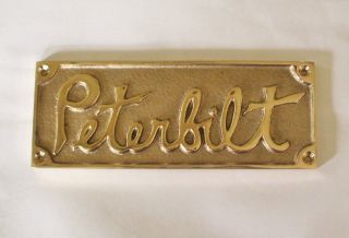 Vintage Brass Peterbilt Nameplate (1 Plate)