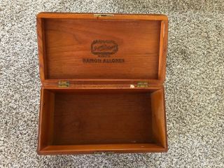 VINTAGE RAMON ALLONES WOODEN CIGAR BOX 100 CLUB CABINETS EMPTY BOX 2