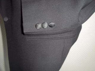 Giorgio Armani 1 Buttons Solid Black Wool Vintage Tuxedo Jacket,  Coat 40 R 4