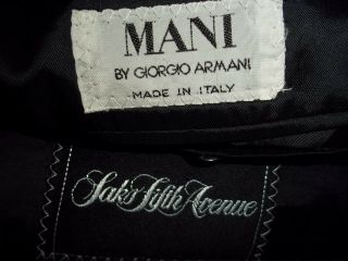 Giorgio Armani 1 Buttons Solid Black Wool Vintage Tuxedo Jacket,  Coat 40 R 7