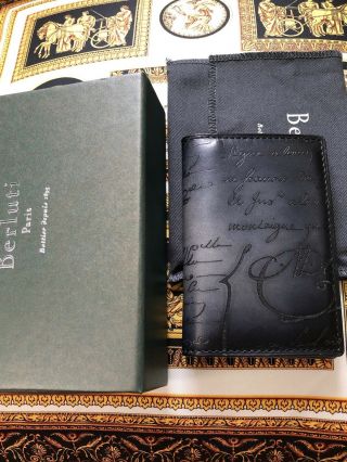Berluti Jagua Engraved Calf Leather Card Holder Rare A Gotta Own