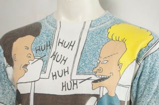 Vtg Beavis and Butthead MTV Show All Over Print Tee T - shirt Size L Made in USA 2