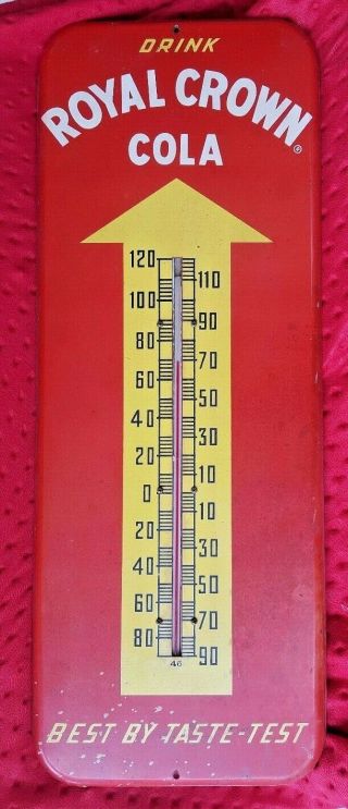Large Vintage 1954 Rc Royal Crown Cola Soda Pop 26 " Metal Thermometer Sign