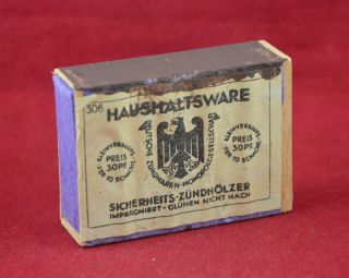 German Wwii Wehrmacht Soldier Box / Case Of Matches Haushaltsware War Relic 1
