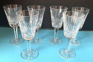Waterford Irish Crystal Lismore Sherry 6 Vintage Stemmed Glasses 51/4 " Euc