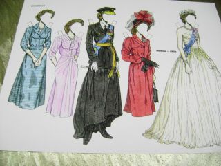 VTG PAPER DOLLS ORIGINAL1993 QUEEN ELIZABETH II RALPH HODGDON SIGNED HUGE SET 6