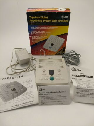 Vintage A&T Tapeless Digital Answering System with Time/Day AS45 Complete 1998 2