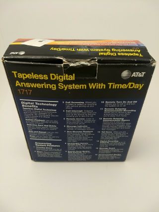 Vintage A&T Tapeless Digital Answering System with Time/Day AS45 Complete 1998 8
