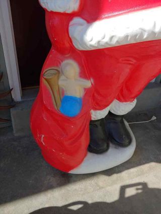 Vtg Huge Lifesize General Foam Santa Claus Light Up Blow Mold 59 